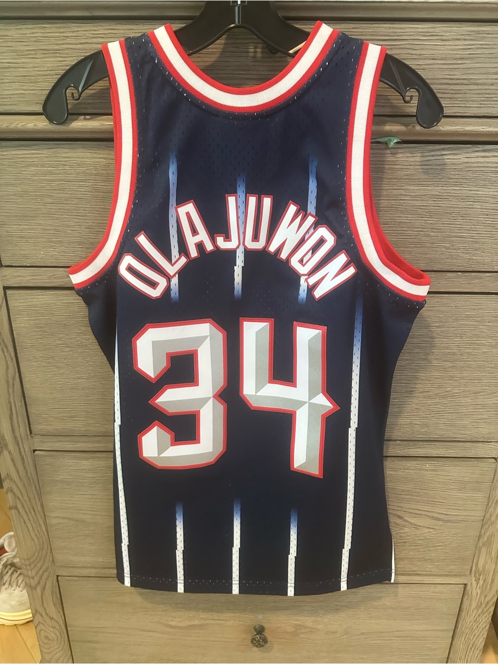 Hakeem Olajuwon #34 Navy Basketball Jersey. Size S. Never worn.